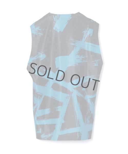 画像2: TAUPE / GRAPHICAL SMOOTH SLEEVELESS TOP (BLACK) (2)