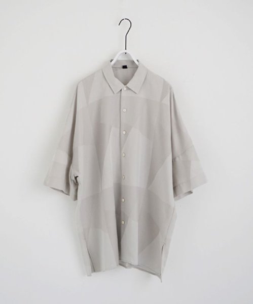 画像1: VU / geometric dolman shirt (ash×gray) (1)