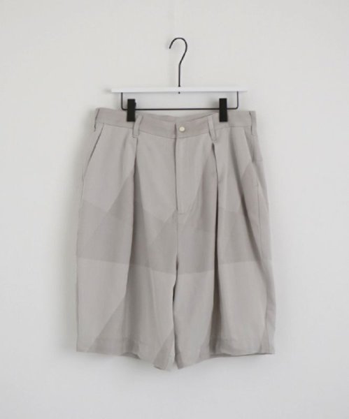 画像1: VU /geometric wide short pants (ash×gray) (1)