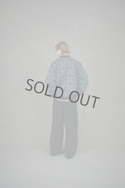 画像6: TAUPE / GEOMETRIC JQ SHEER CARDIGAN(GREEN) (6)