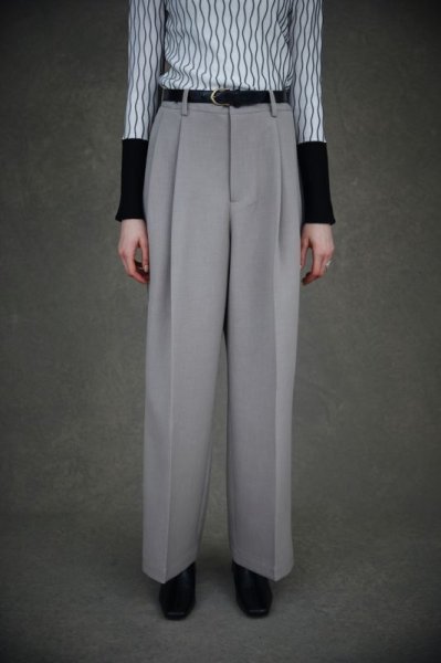 画像1: TAUPE /  REFLEX WIDE TUCK TROUSERS (BEIGE) (1)