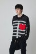 画像1: DISCOVERED /MOHAIR HEART&BONE KNIT (BLACK) (1)