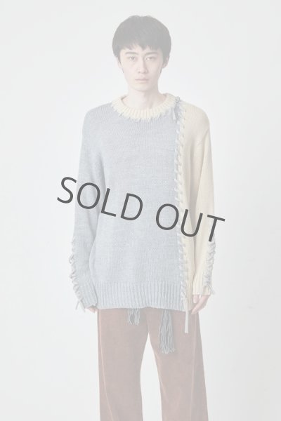 画像1: DISCOVERED / BRANKET STITCH WOOL SWEATER (BEIGE） (1)