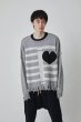 画像1: DISCOVERED /MOHAIR HEART&BONE KNIT (GRAY) (1)