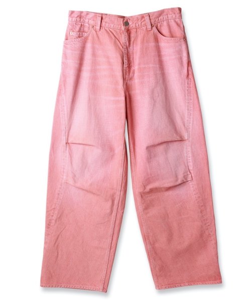 画像1: JieDa / DRAPE OVER DENIM PANTS(LIGHT PINK) (1)