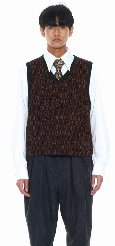 購入サイト doublet Mongram jq knit vest ベスト