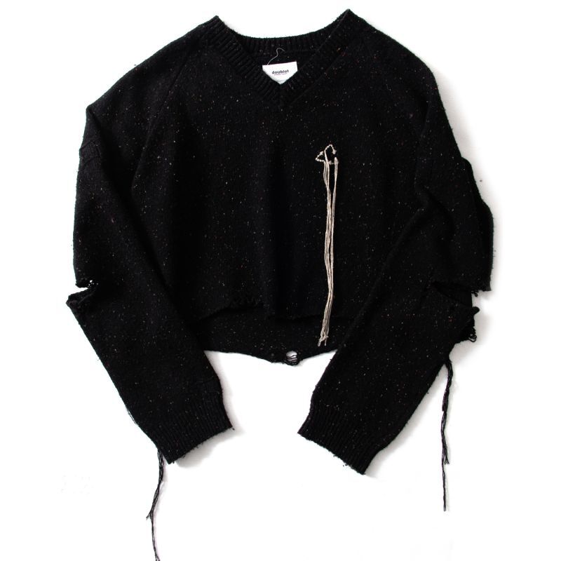 doublet / MAGNET ATTACHED KNIT PULLOVER (BLACK) - Proof Of Power